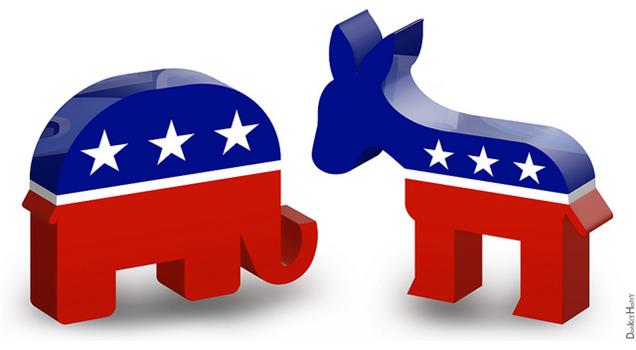 political party mascots (elephant & donkey)